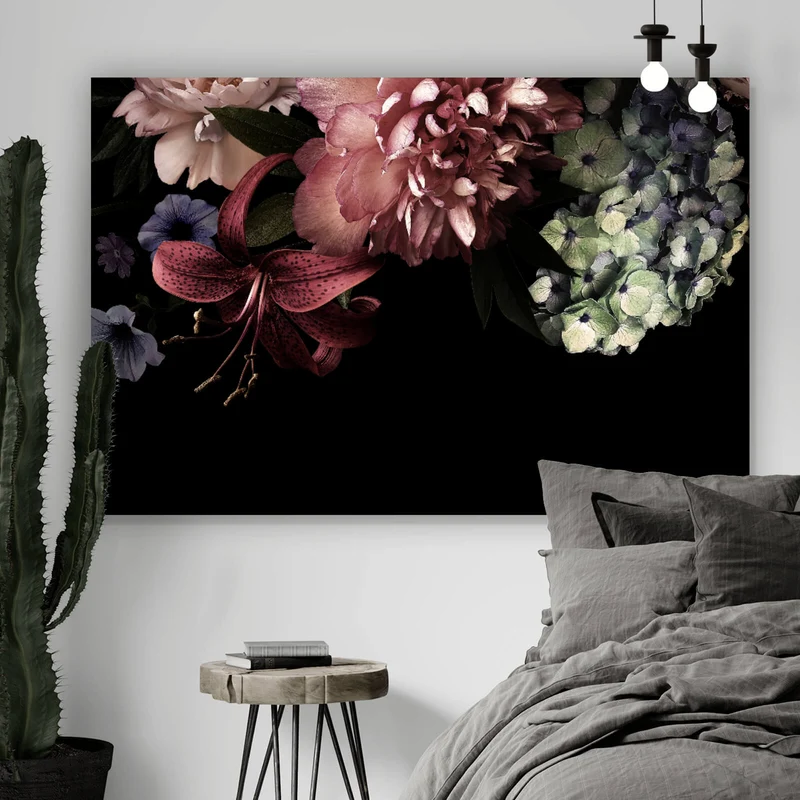 Spannrahmenbild Vintage Blumen Querformat