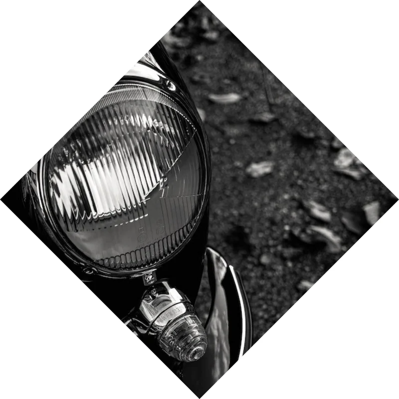 Acrylglasbild Elegante Oldtimer Scheinwerfer Raute