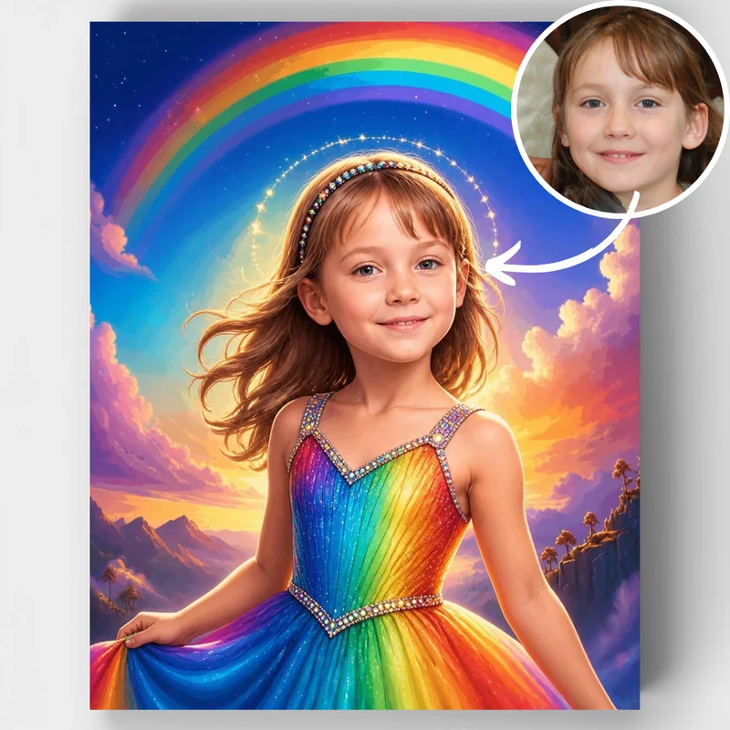 Rainbow Princess - Custom Paint by Numbers Kit