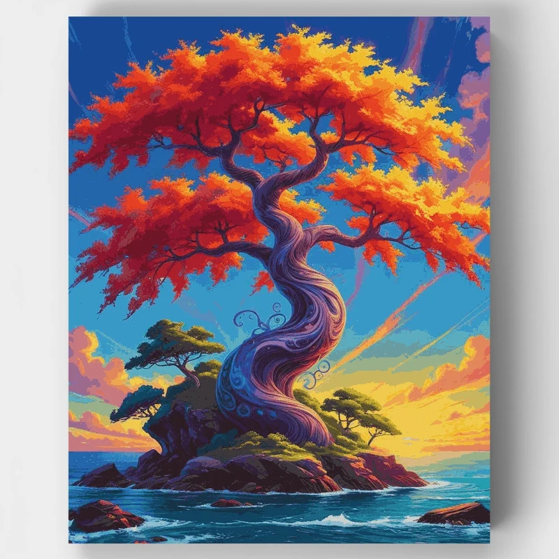 Mystical Tree at Sunset - Paint by Numbers Kit