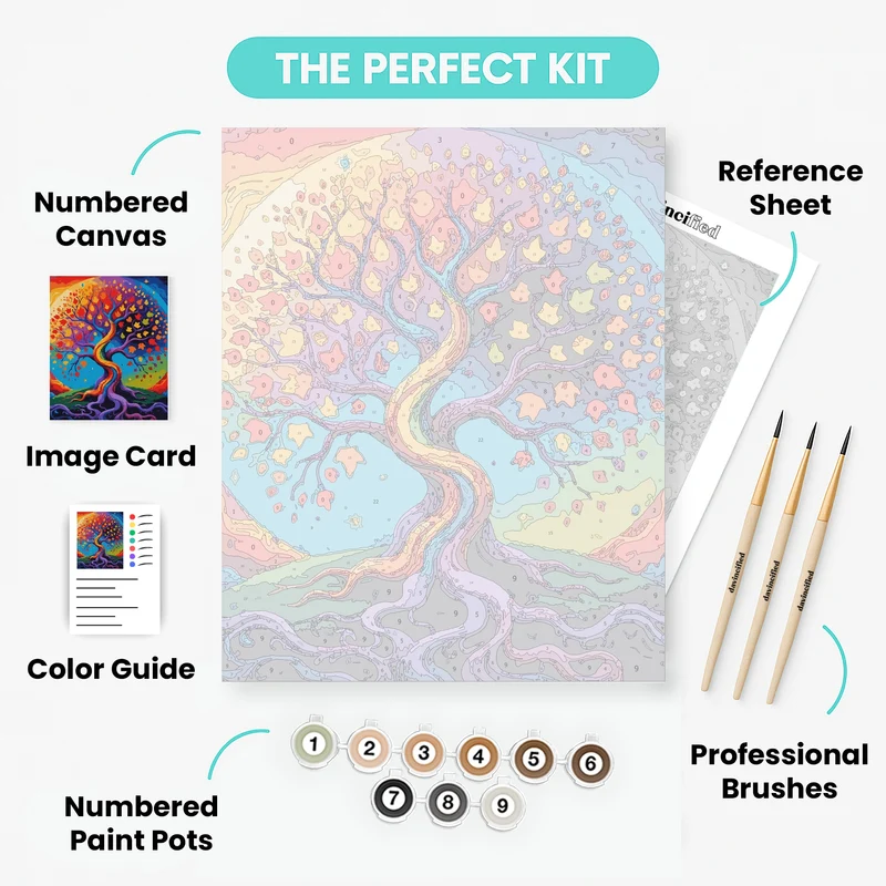 Mystical Rainbow Tree - Paint by Numbers Kit