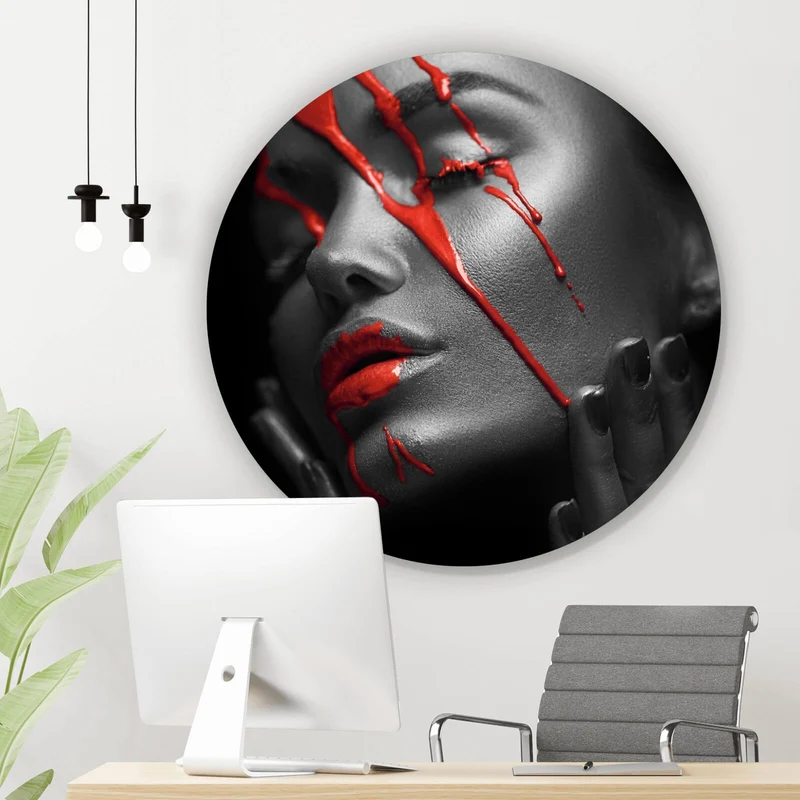 Aluminiumbild Red Face Kreis
