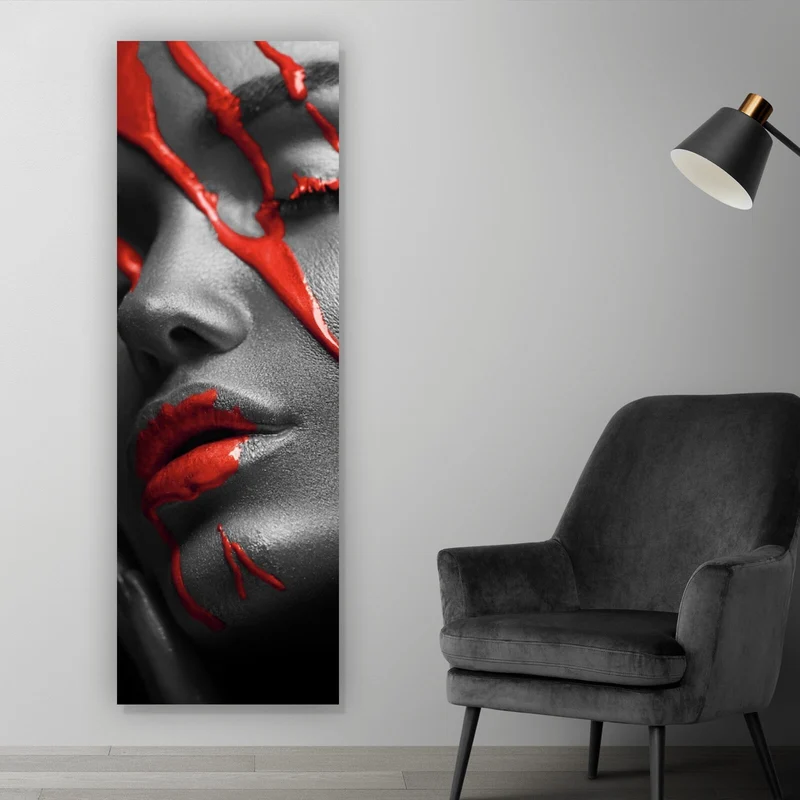 Spannrahmenbild Red Face Panorama Hoch