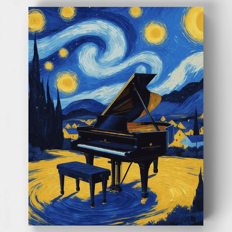 Starry Night Piano - Paint by Numbers Kit