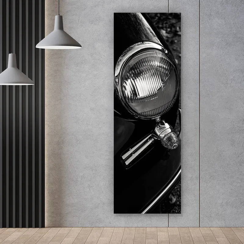 Acrylglasbild Elegante Oldtimer Scheinwerfer Panorama Hoch