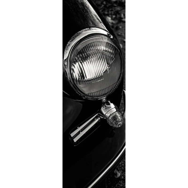 Aluminiumbild gebürstet Elegante Oldtimer Scheinwerfer Panorama Hoch