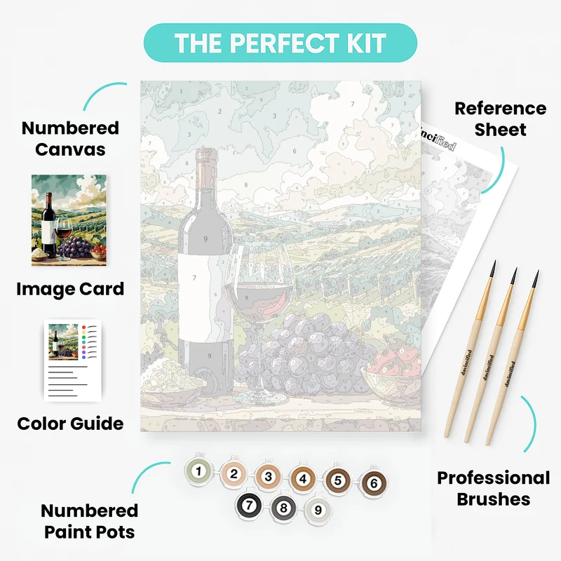 Vineyard Wine and Grapes - Paint by Numbers Kit