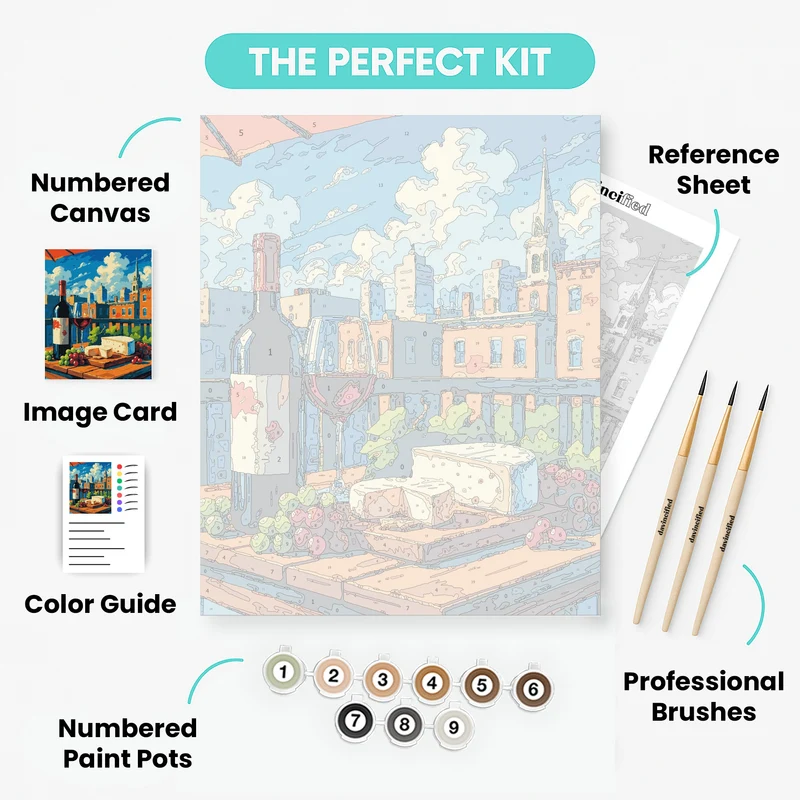 Urban Wine and Cheese - Paint by Numbers Kit