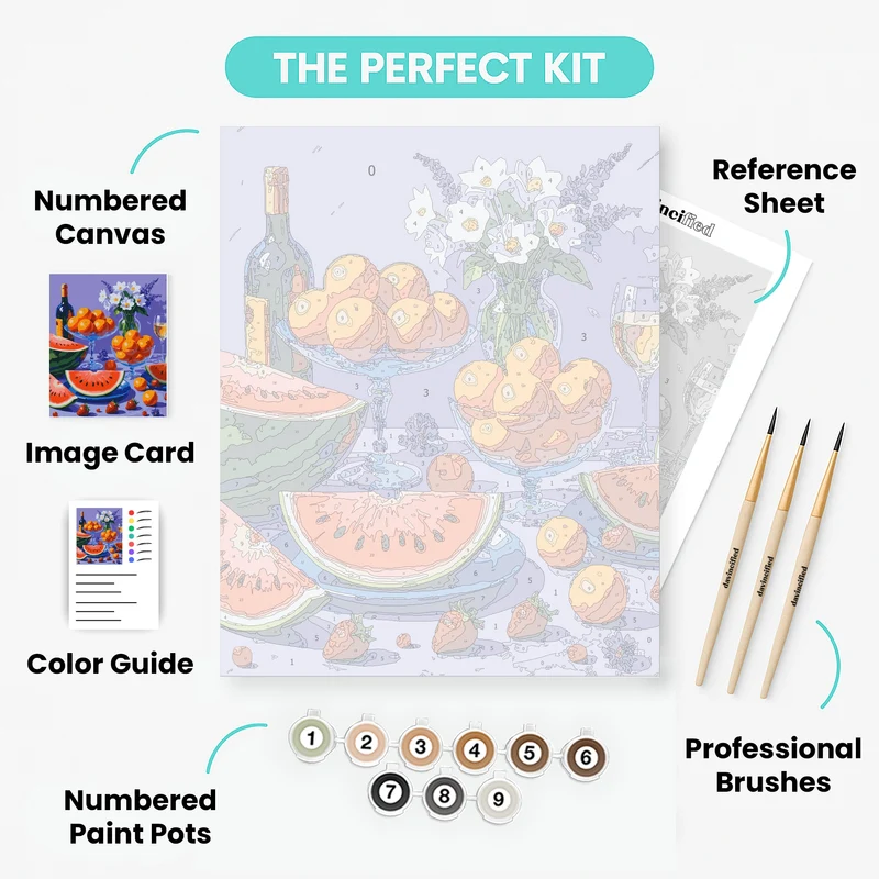Summer Fruits and Wine - Paint by Numbers Kit