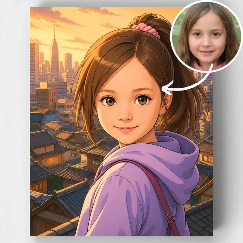 Modern Asian City Girl - Custom Paint by Numbers Kit