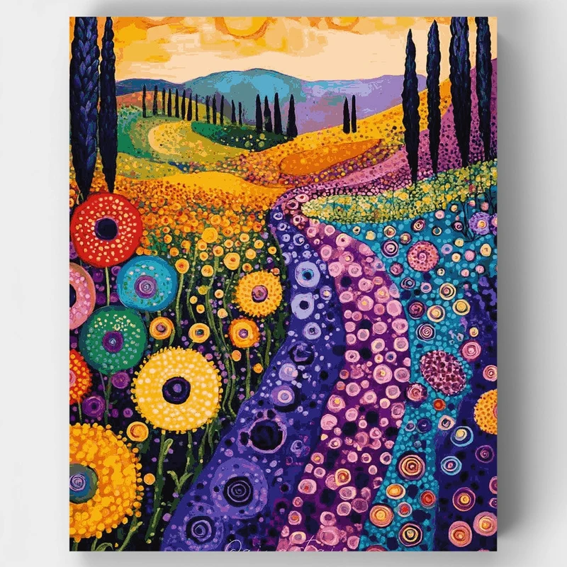 Tuscan Wildflower Fields - Paint by Numbers Kit