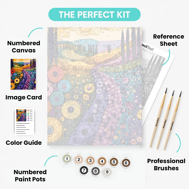 Tuscan Wildflower Fields - Paint by Numbers Kit