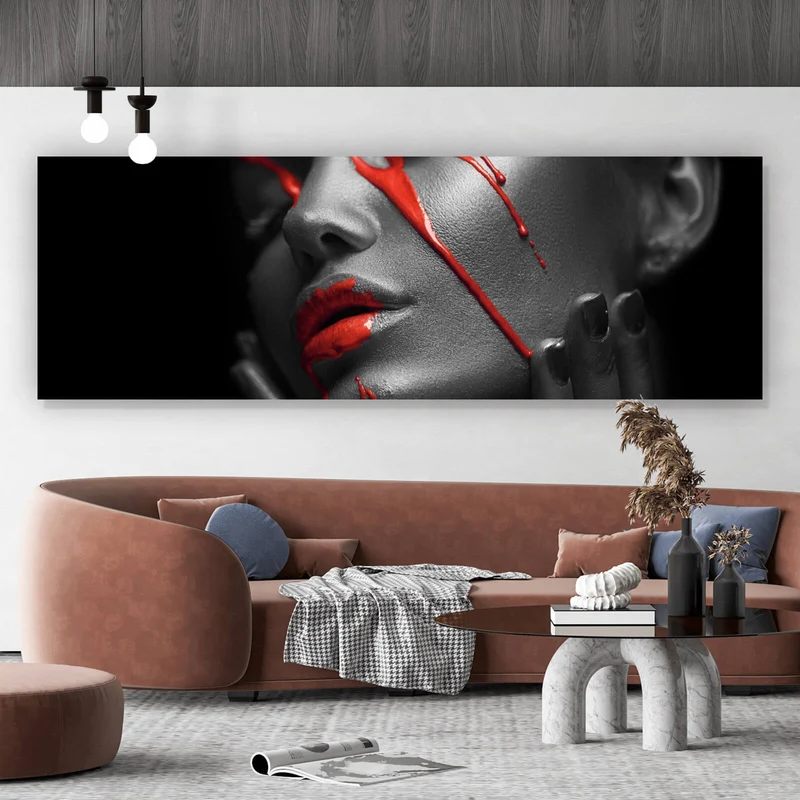 Aluminiumbild gebürstet Red Face Panorama