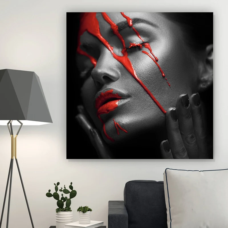 Acrylglasbild Red Face Quadrat
