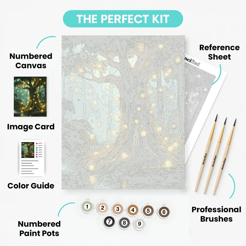 Enchanted Lantern Tree - Paint by Numbers Kit