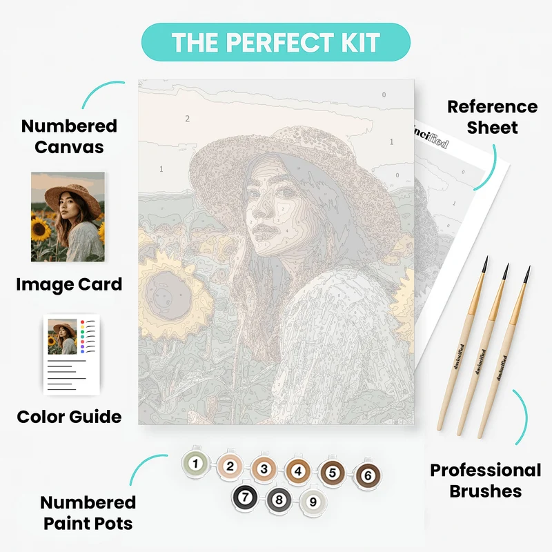 Sunflower Field Portrait - Paint by Numbers Kit