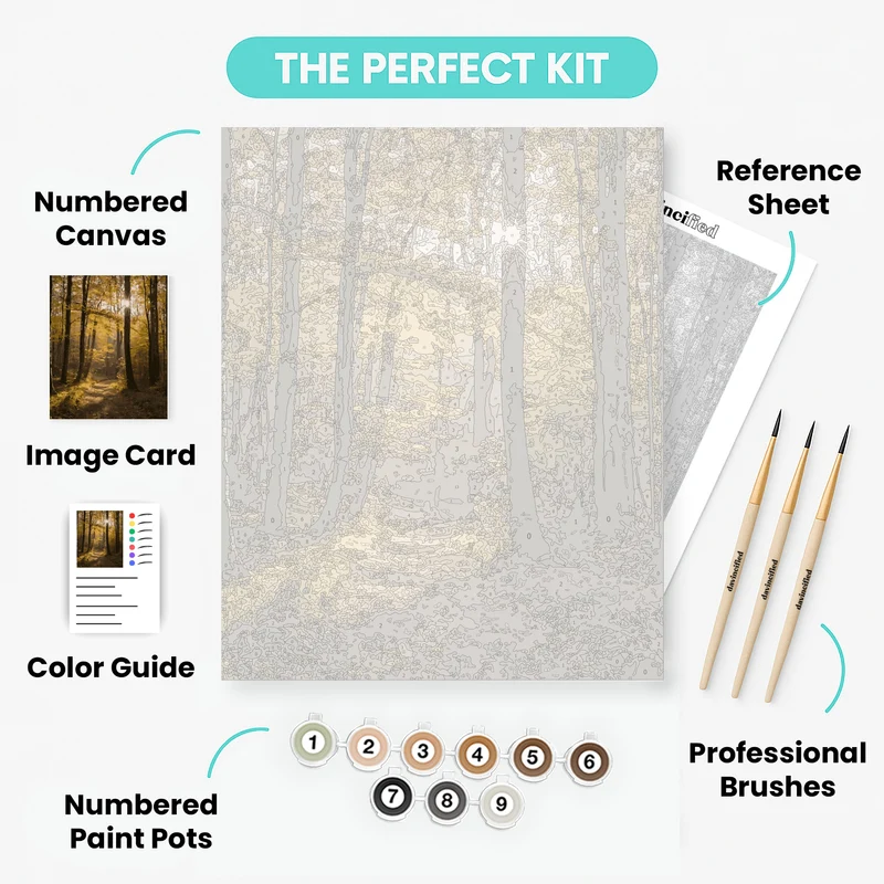 Golden Forest Path - Paint by Numbers Kit