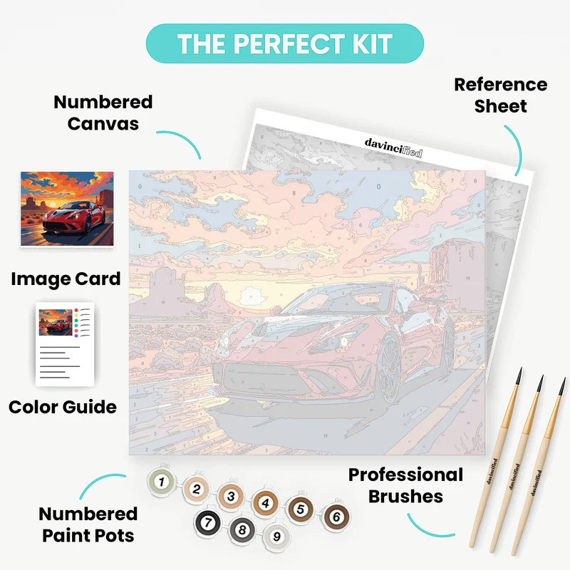 Desert Sunset Dream Car - Paint by Numbers Kit