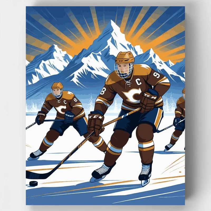 Mountain Hockey Warriors - Paint by Numbers Kit