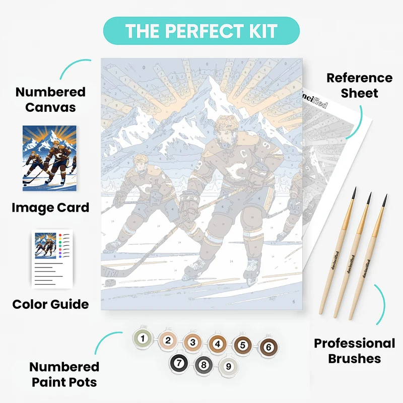Mountain Hockey Warriors - Paint by Numbers Kit