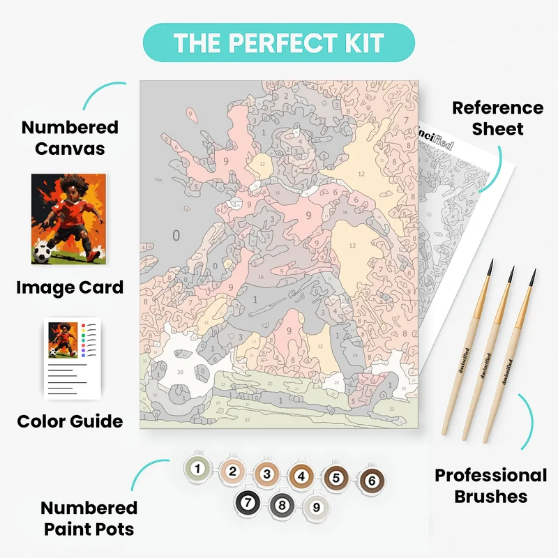 Dynamic Soccer Player - Paint by Numbers Kit