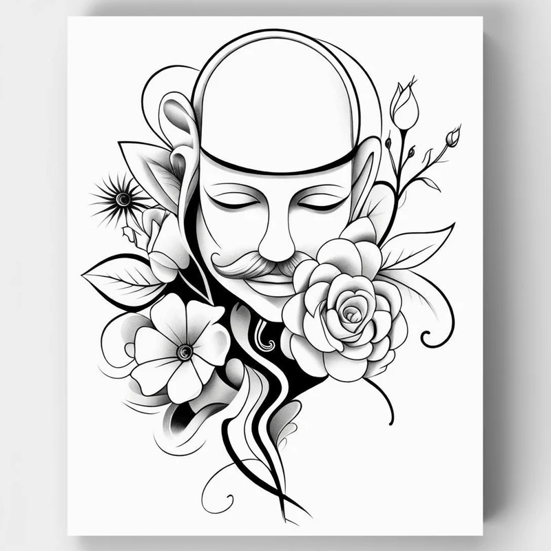 Mystical Face with Roses - Paint by Numbers Kit