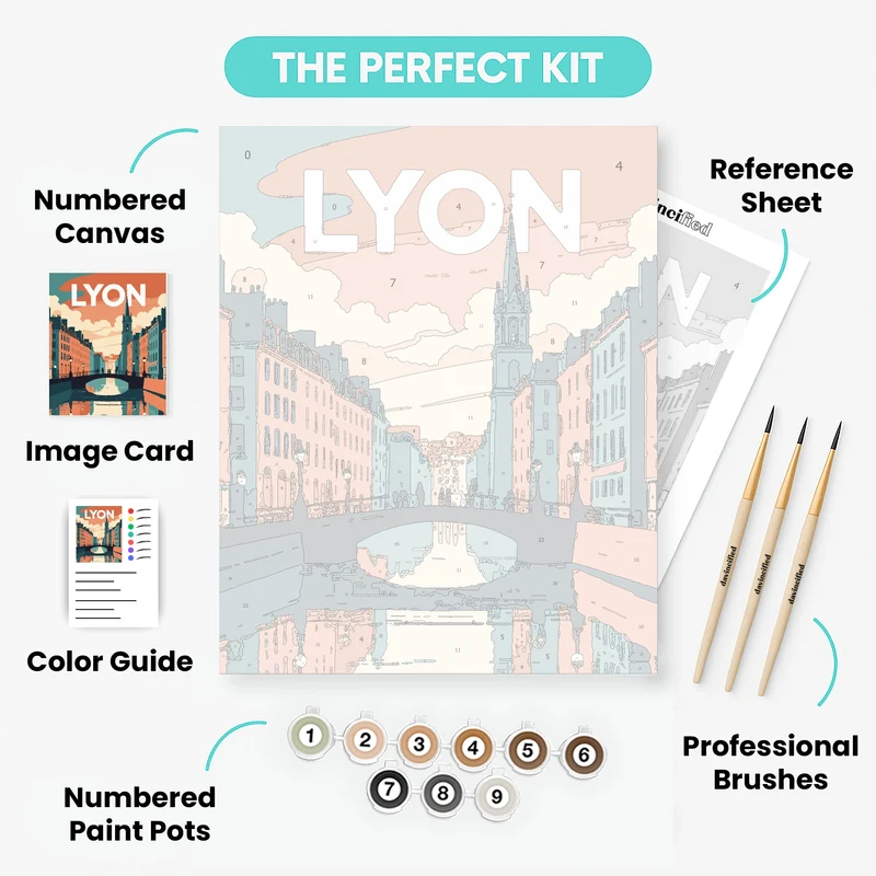 Vintage Lyon Canal - Paint by Numbers Kit