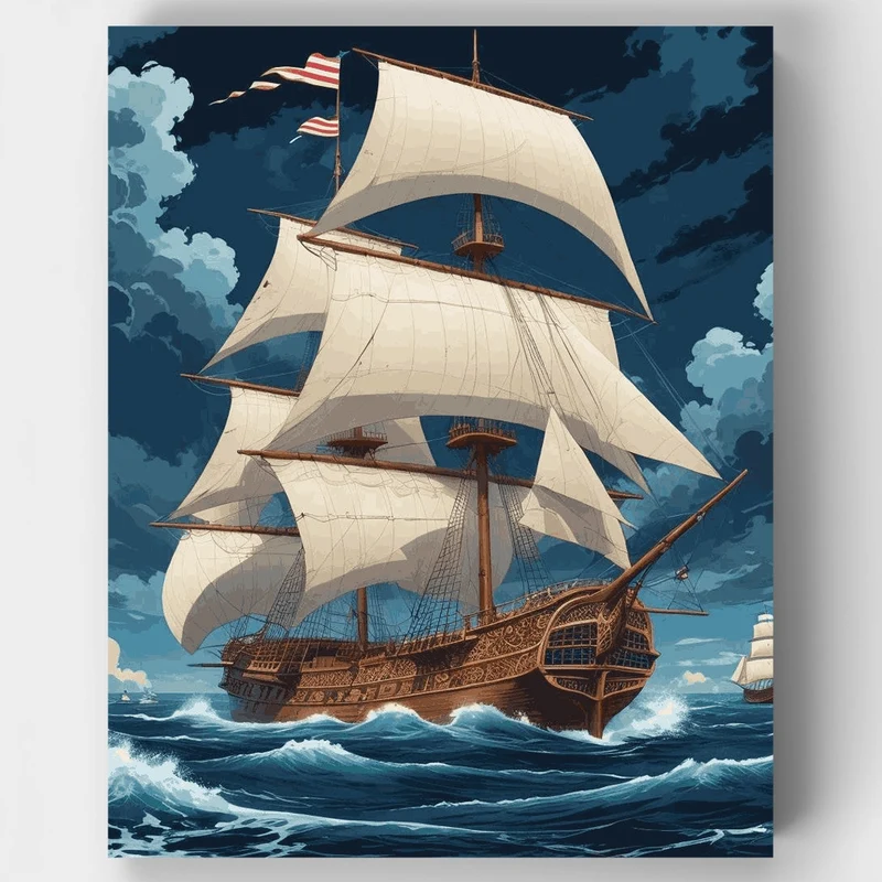 Historic Naval Galleon - Paint by Numbers Kit
