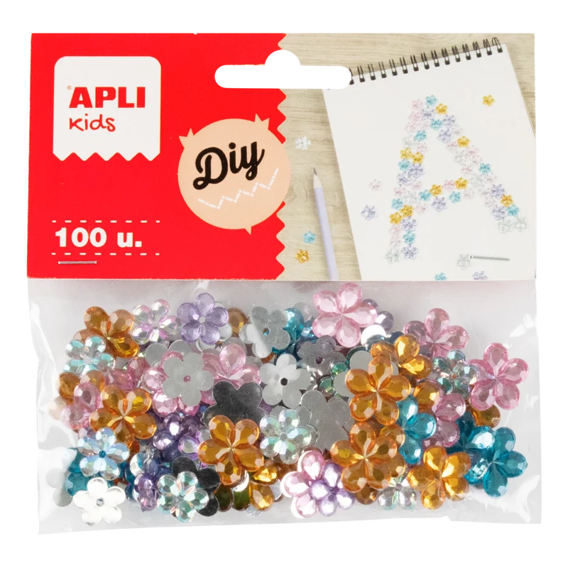 APLI strass acrilici decorativi 100 pz, mix di dimensioni e colori