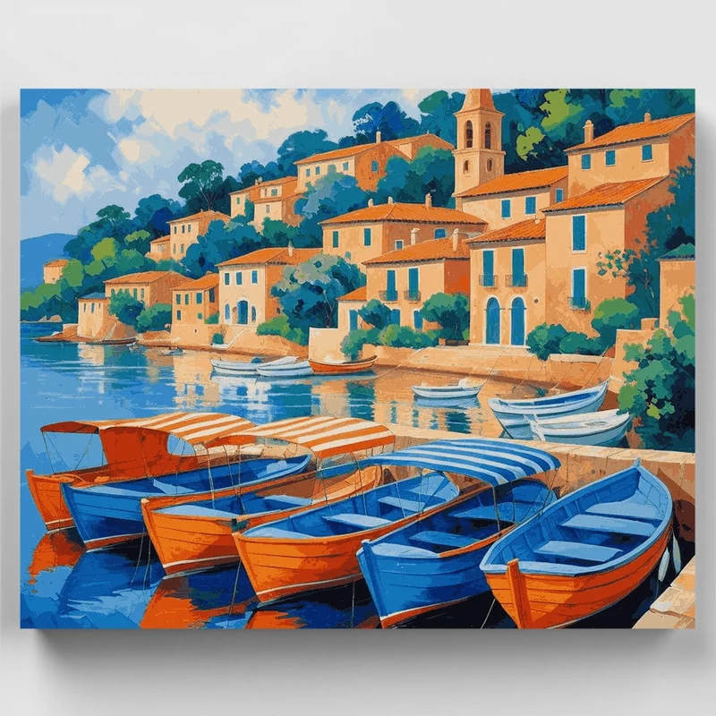 Mediterranean Harbor - Paint by Numbers Kit