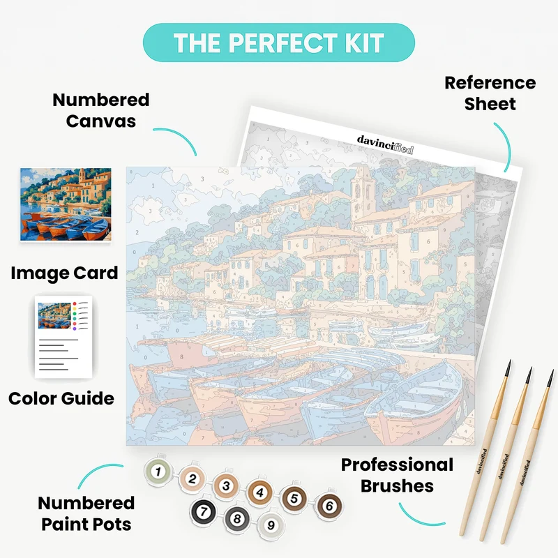 Mediterranean Harbor - Paint by Numbers Kit