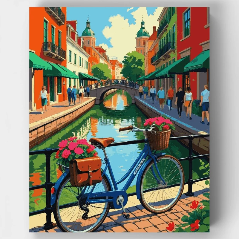 Venetian Canal Bicycle - Paint by Numbers Kit