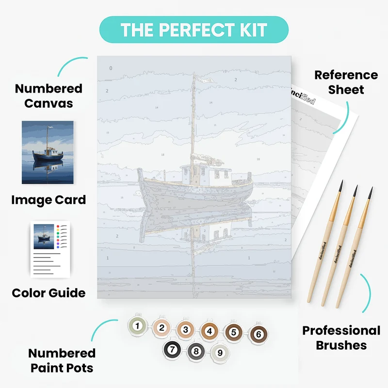 Tranquil Fishing Vessel - Paint by Numbers Kit