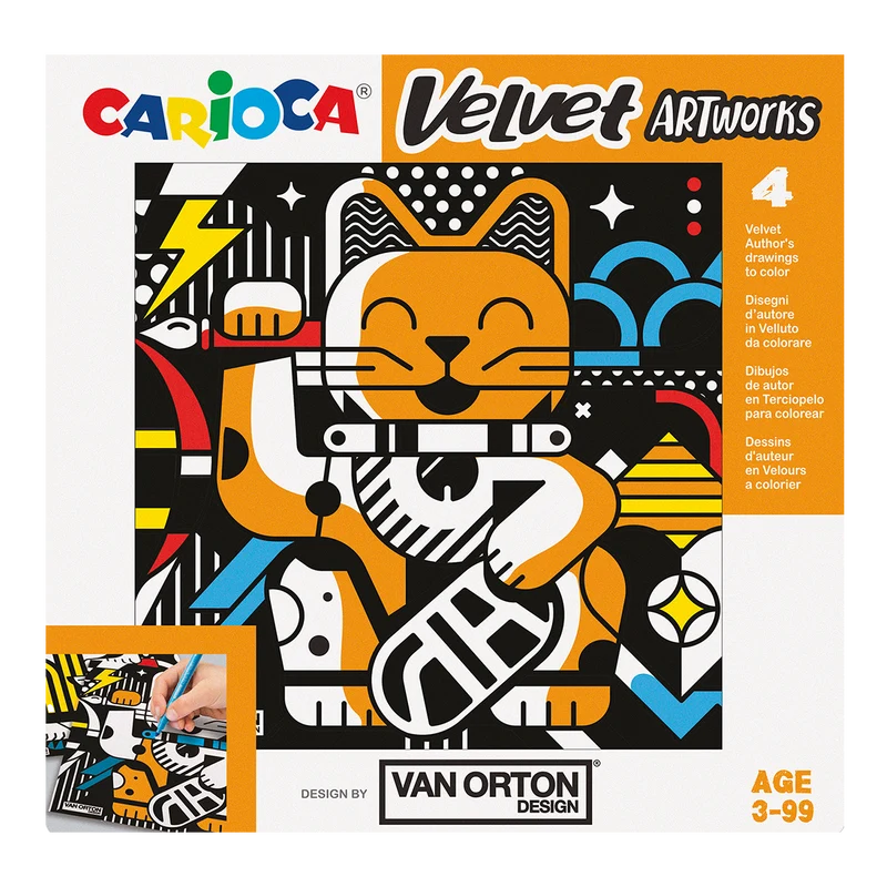 Кадифени картинки за оцветяване Carioca 4 бр.