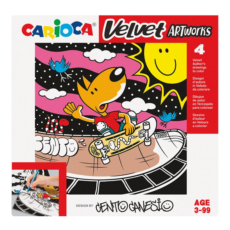 Carioca Samt-Malbilder 4 Stk.