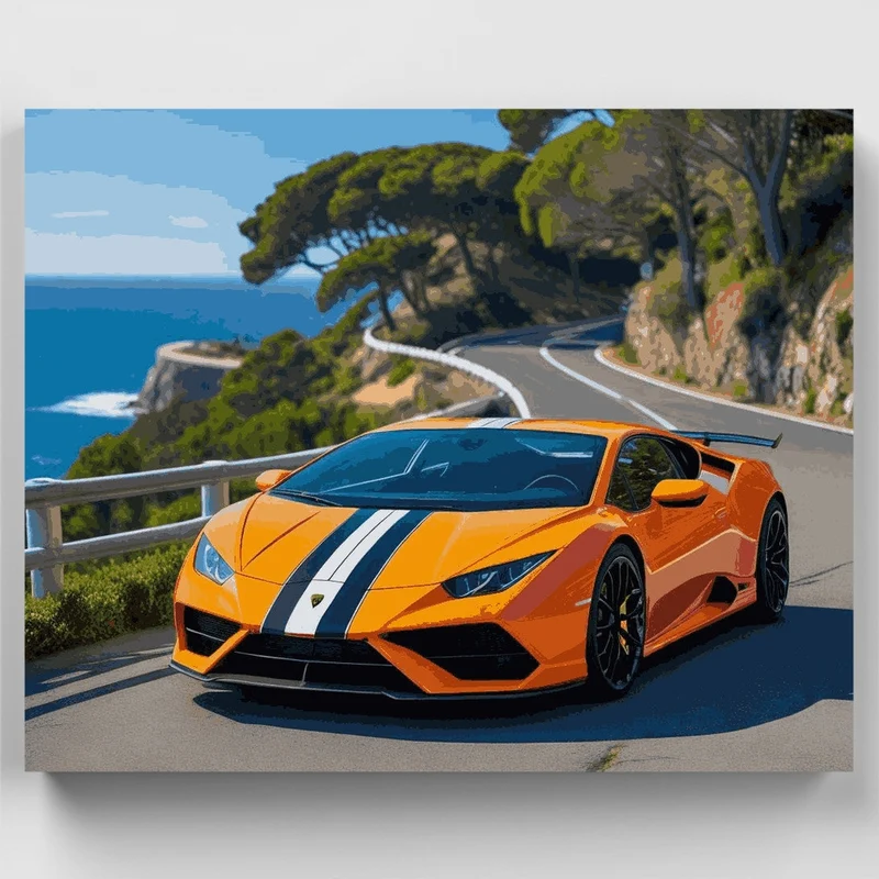 Coastal Supercar Adventure - Paint by Numbers Kit