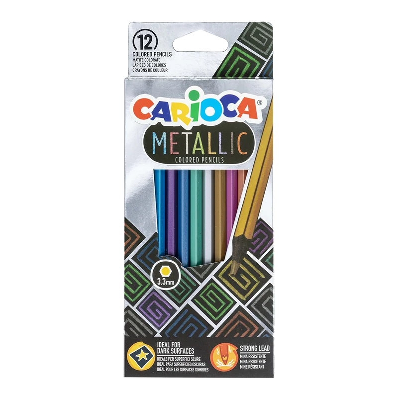 Carioca Sechskant-Buntstifte Metallic, 12er-Set