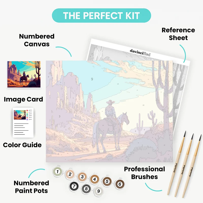 Desert Rider at Sunset - Paint by Numbers Kit