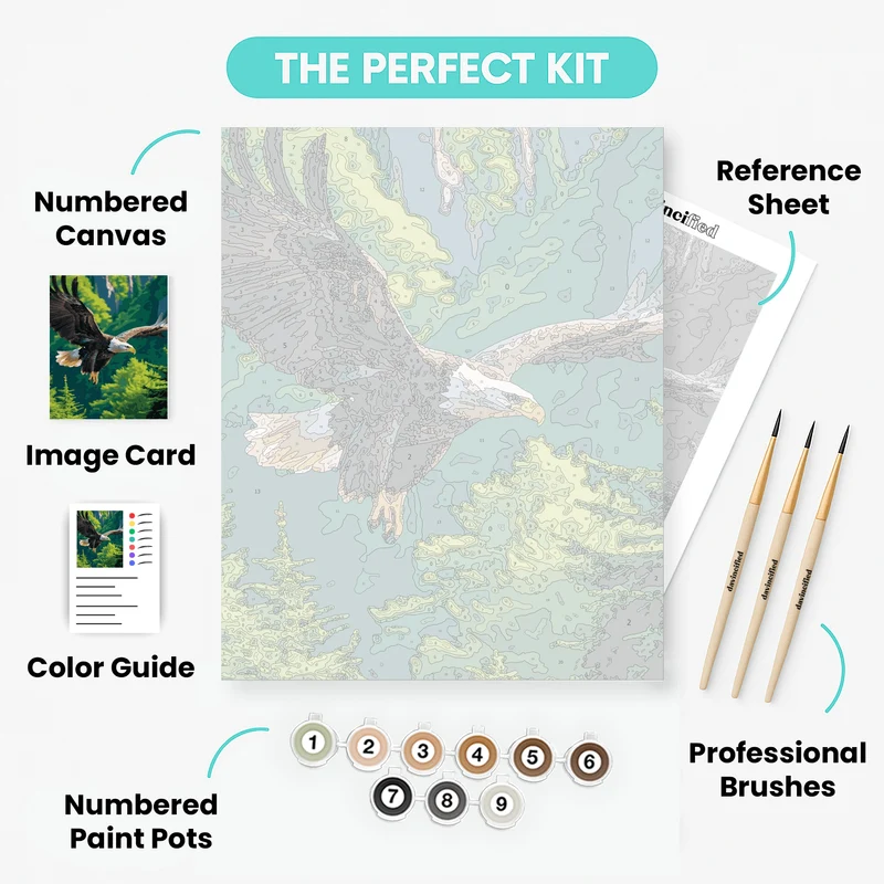 Soaring Eagle Over Acadia - Paint by Numbers Kit