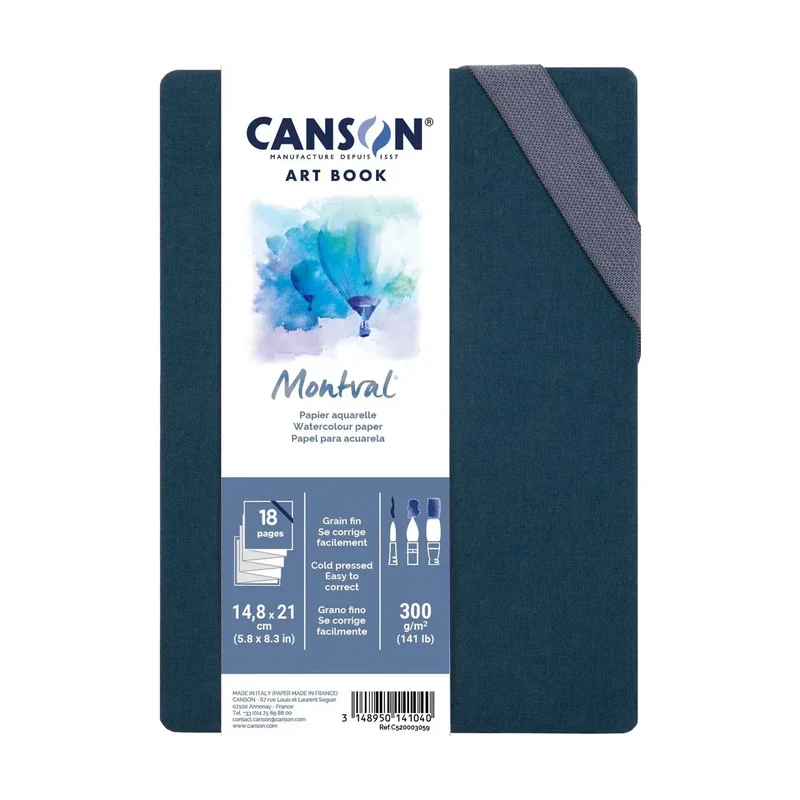Akvarelni skicár CANSON Montval leporelo CP 300 g/m² A5 - 18 listova