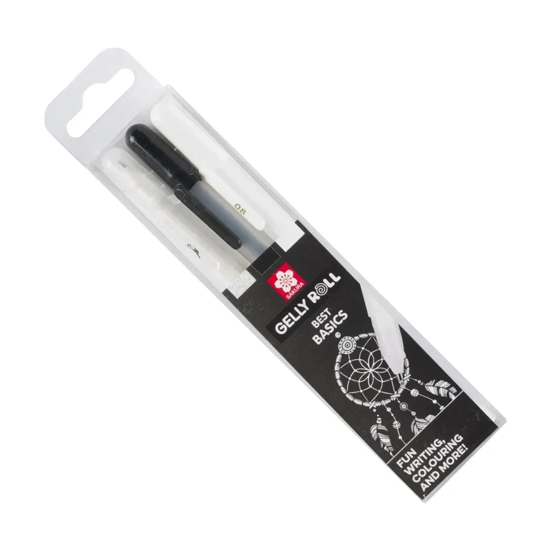 Set gelnih peres SAKURA Gelly / 3-delni (prozorno, črno, belo)