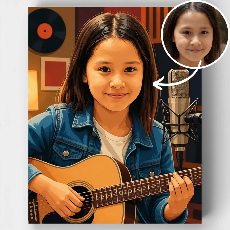 Music Studio Guitarist - Custom Paint by Numbers Kit