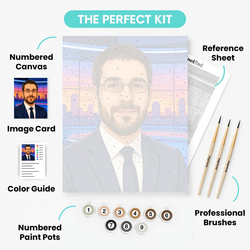 Professional News Anchor - Custom Paint by Numbers Kit