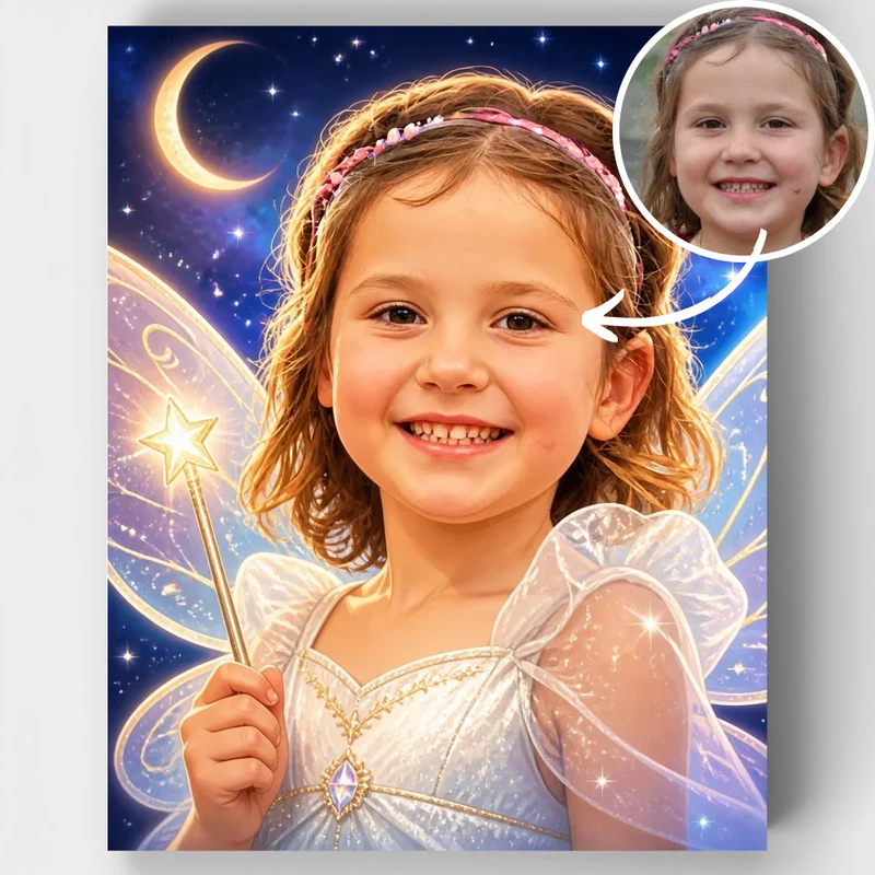 Fairy Princess with Magic Wand - Custom Paint by Numbers Kit