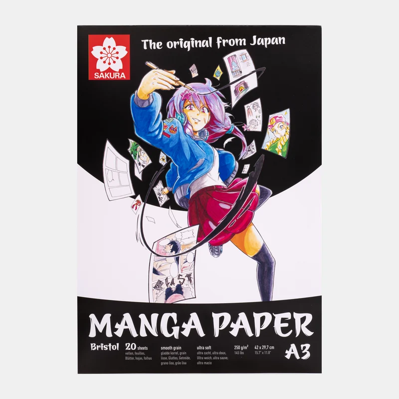 Manga blok SAKURA 250 g/m² A5 – A3 - 20 listova