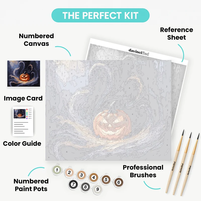 Spooky Halloween Pumpkin - Paint by Numbers Kit