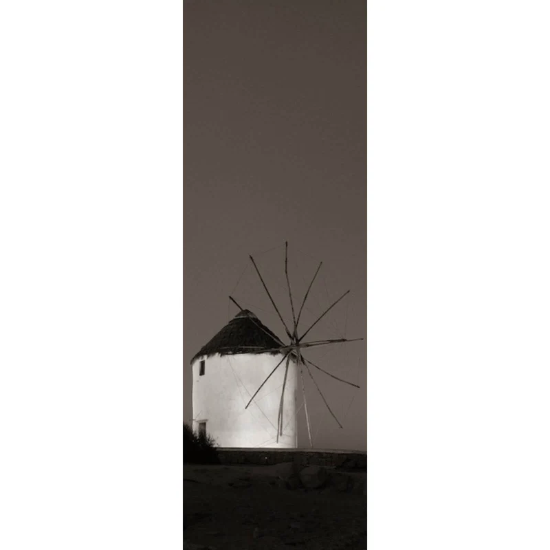 Leinwandbild Historische Windmühlen bei Dämmerung Panorama Hoch