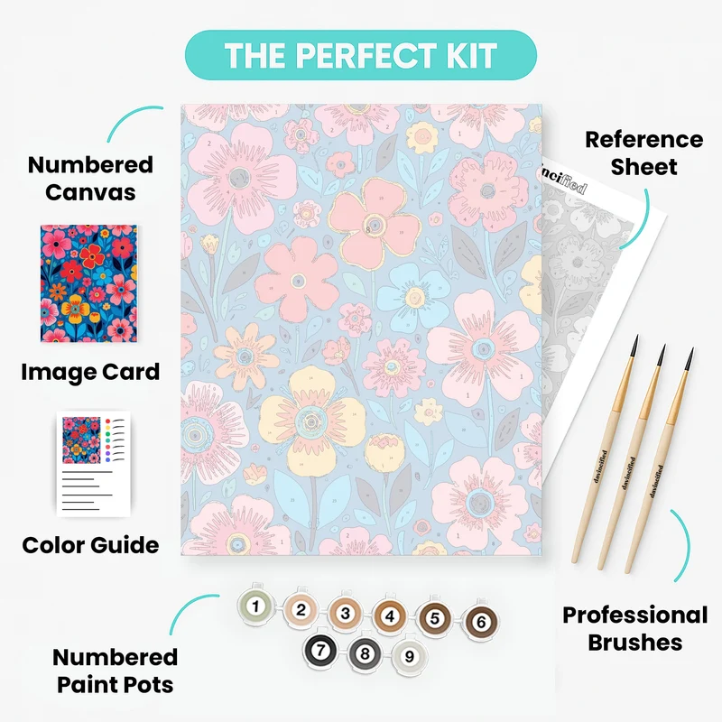 Vibrant Summer Blooms - Paint by Numbers Kit