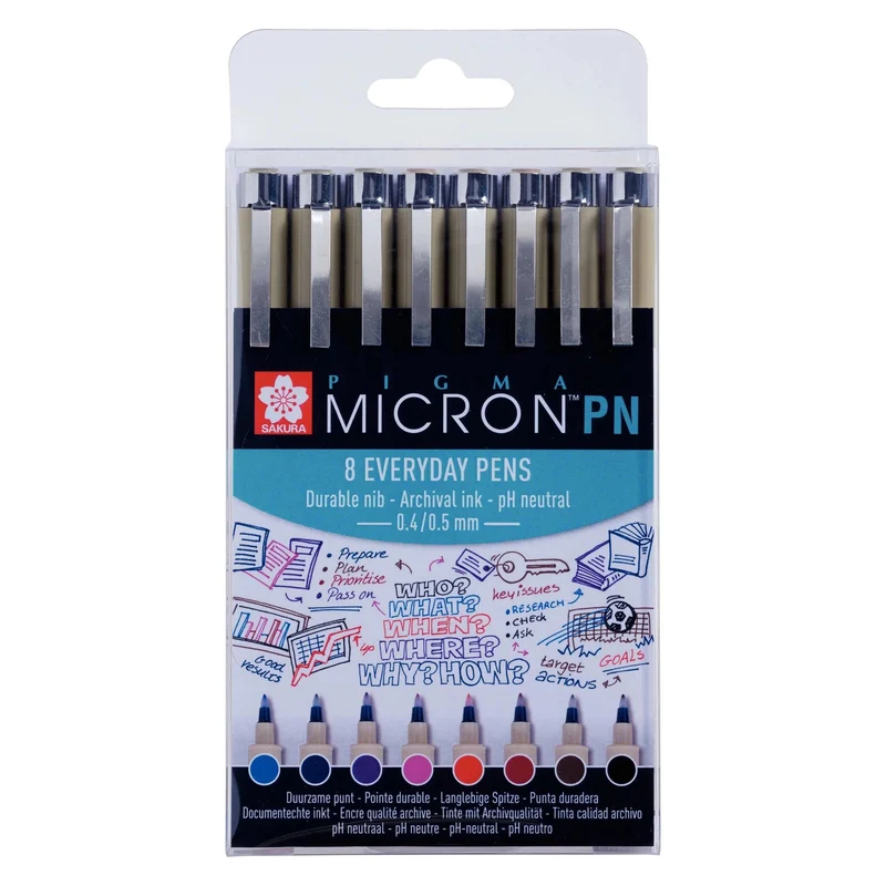 Комплект тънкописци Sakura Pigma Micron PN - 8 бр.