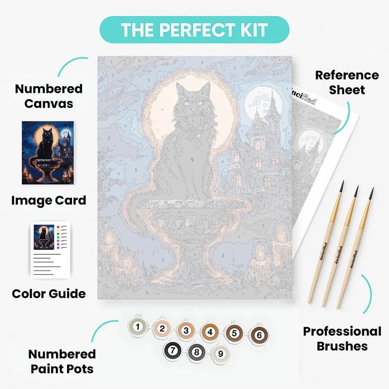 Mystical Black Cat - Paint by Numbers Kit